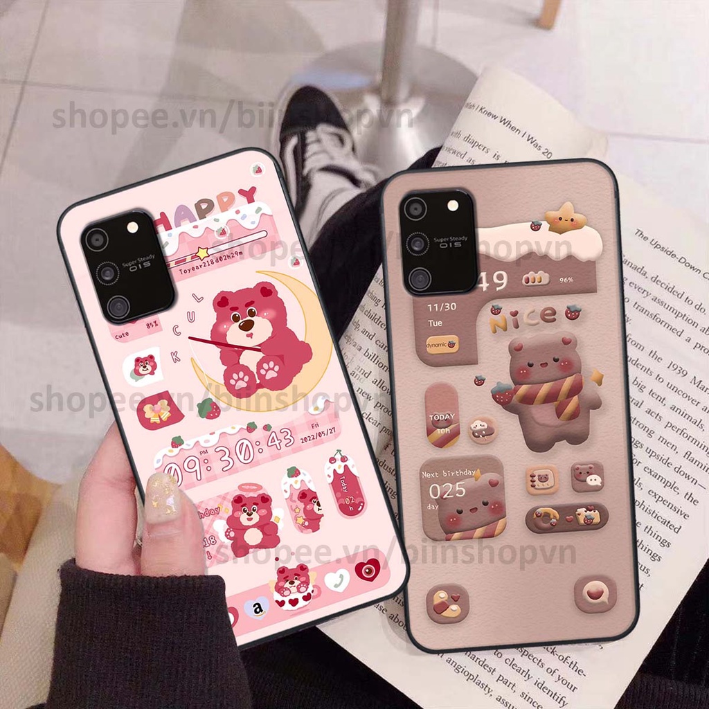 Ốp Samsung S10 Lite in 3D icon gấu nổi siêu xinh, siêu đáng yêu, cá tính phong cách