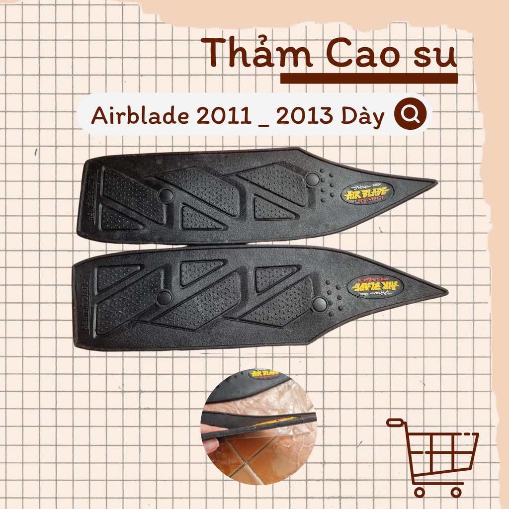 Thảm lót chân cao su xe AB, Click 125/150, Vario 150, Lead, Vision DÀY.
