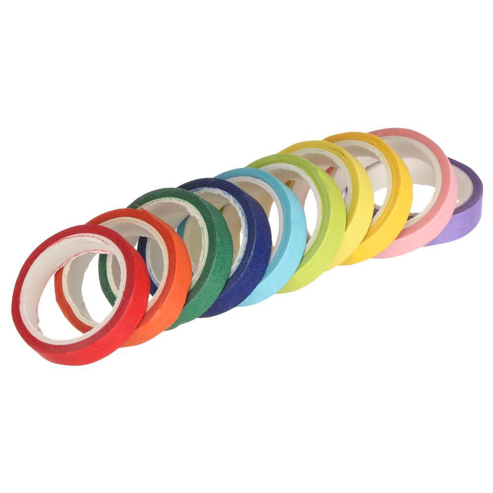LAKAMIER Hộp 10 Cuộn Băng Dính Washi Hình Cầu Vồng Trang Trí Scrapbook