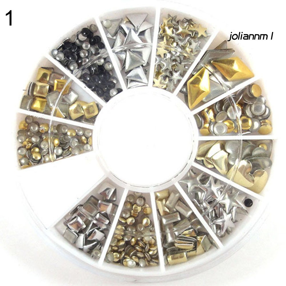 Hộp phụ kiện đính trang trí móng nhiều màu sắc sáng bóng DIY