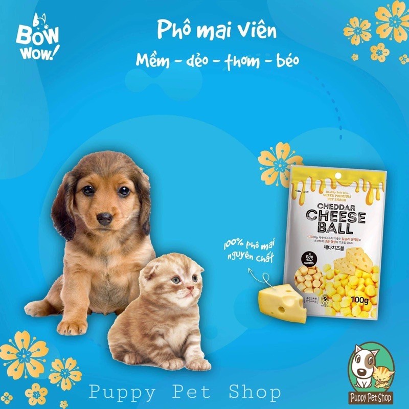 Phomai Viên Cho Chó Mèo Bowwow Hàn Quốc 100G