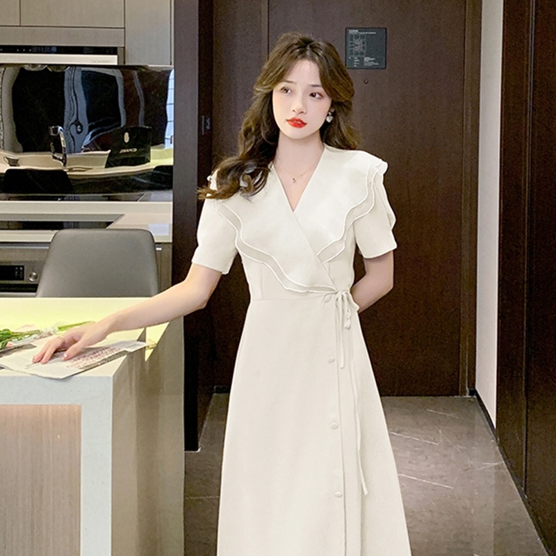 Váy Liền Thân Dáng Ngắn Cổ Bèo Tiểu Thư Thời Trang Nữ Mẫu Mới Xinxoshop