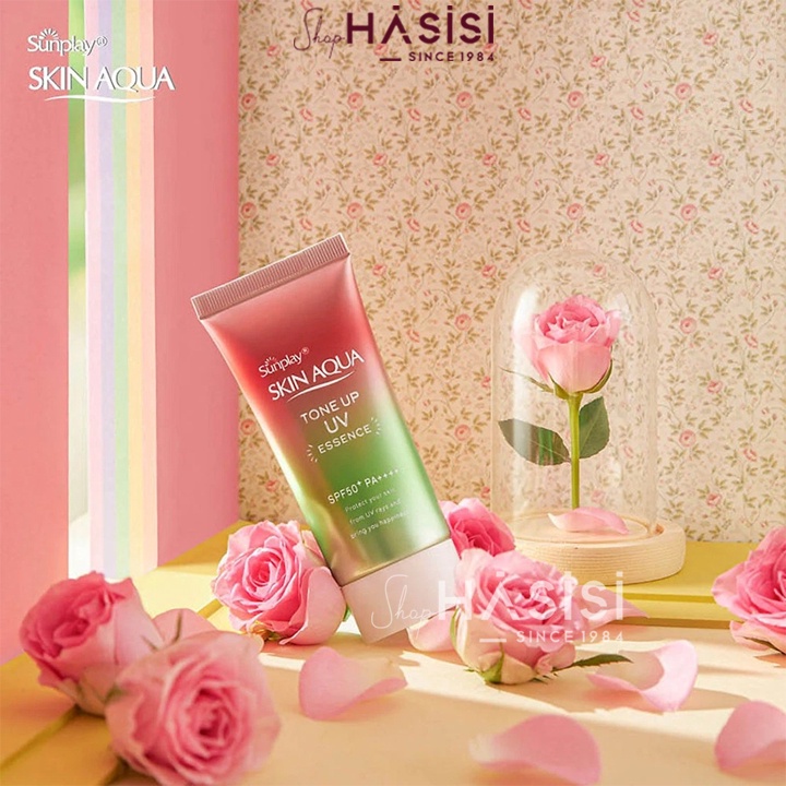 Kem Chống Nắng ROHTO - Skin Aqua Tone Up UV Essence Happiness Aura SPF50+/PA++++ 80g