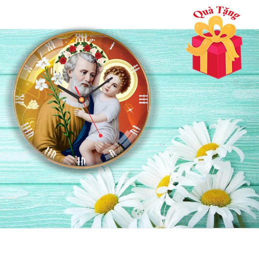 Đồng hồ treo tường công giáo thiên chúa, mẹ maria, lòng chúa thương xót. Quà tặng công giáo