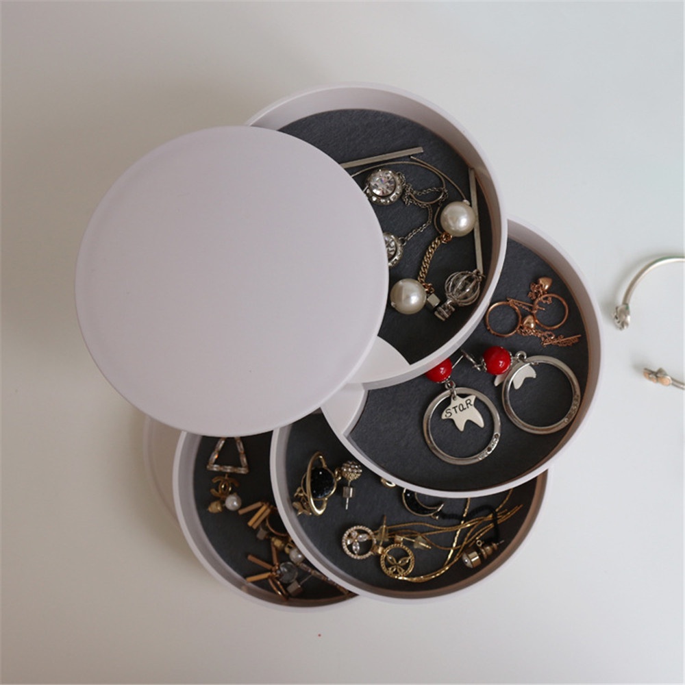 Hộp Đựng Trang Sức Nhiều Tầng Trong Suốt Chống Bụi Tiện Dụng