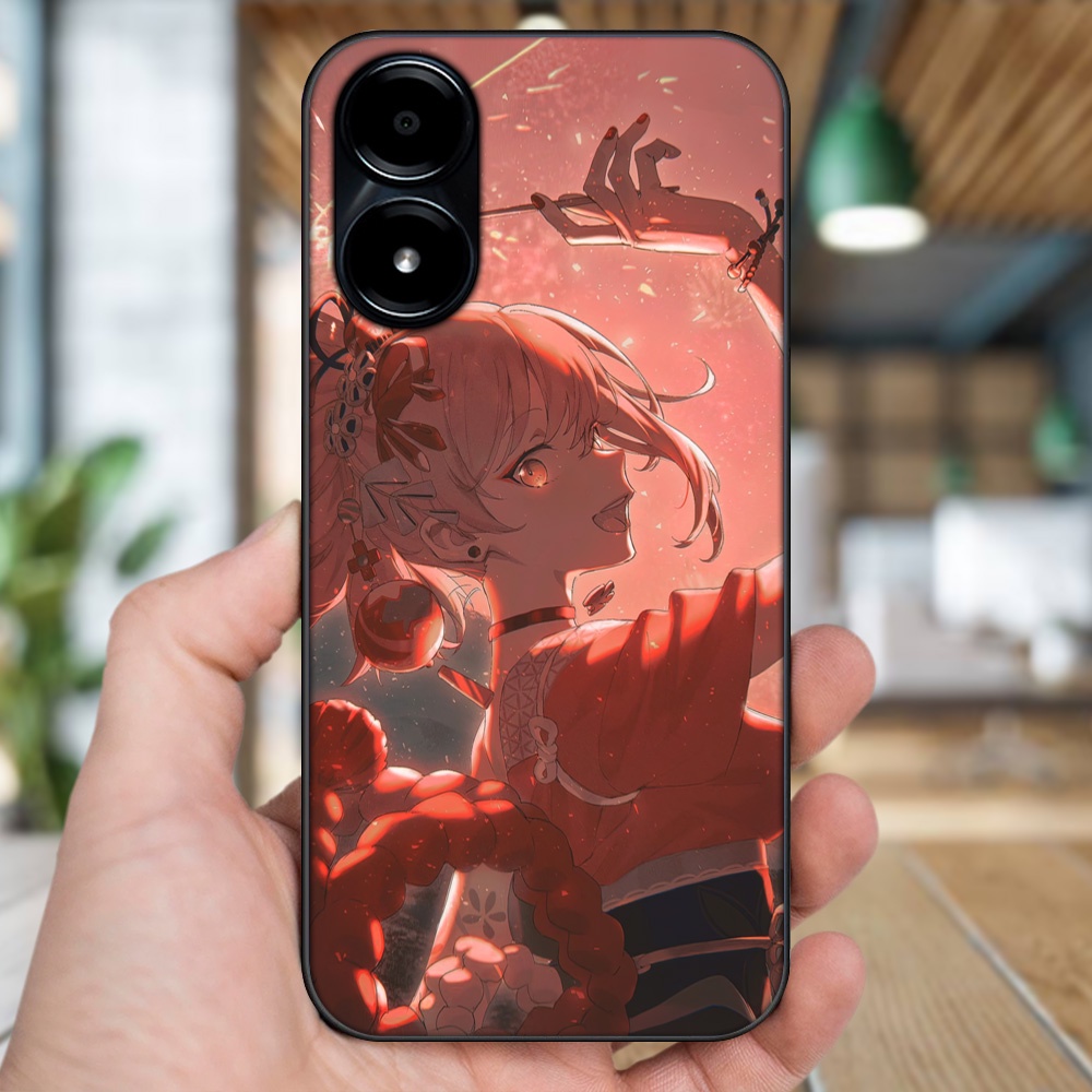Ốp lưng Vivo Y02s viền đen in hình Yoimiya Genshin Impact