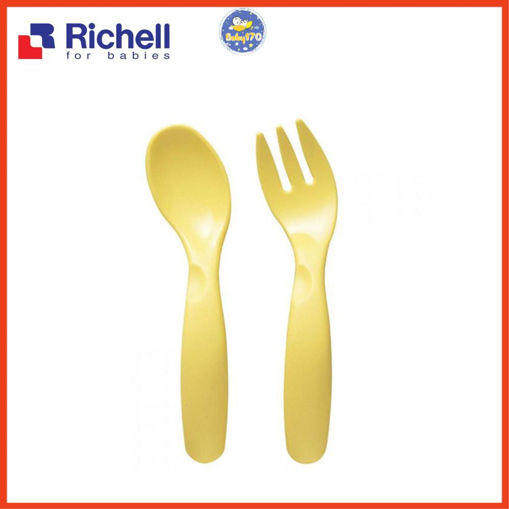 Bộ thìa dĩa trẻ em bằng nhựa Richell