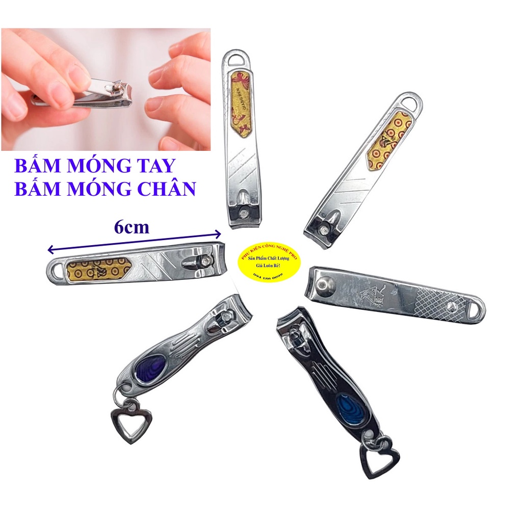 Bấm móng tay, Bấm móng chân Chất liệu thép không gỉ, Dài 6cm, In hình, Sắc bén, Bền đẹp, An toàn cho người sử dụng