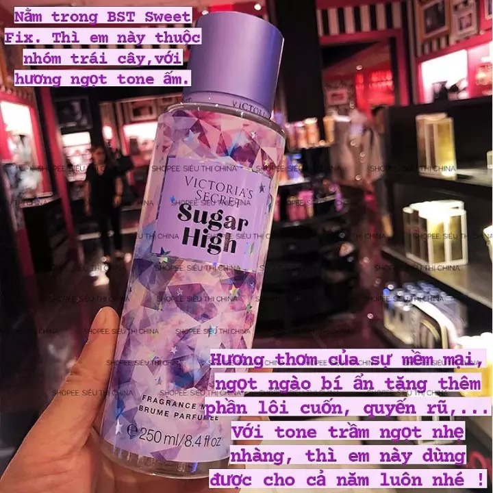 Xịt Thơm Toàn Thân Body Mist Victoria's Secret 250ml  Hương Thơm Ngọt Ngào Nhẹ Nhàng Cá Tính