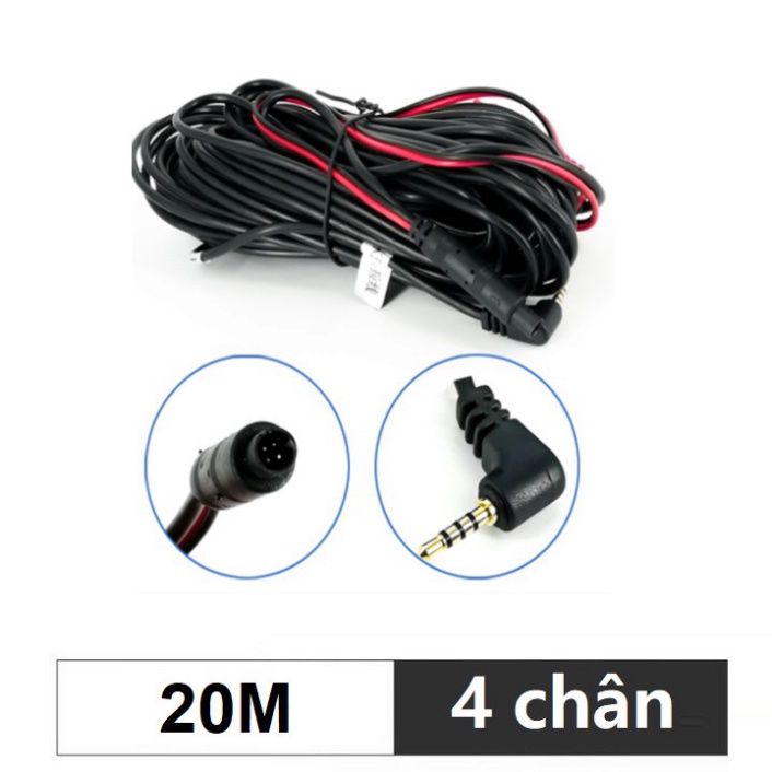 Sản Phẩm Dây tín hiệu kết nối camera hành trình và camera lùi PH-4P20, jack 2.5mm, 4 chân, dài 20m thương hiệu Phisung