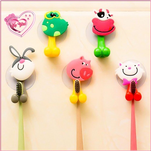 Móc Dán Hít Tường Treo Bàn Chải Đánh rắng, Kẹp Treo Đồ Hình Thú Dể Thương - MÂY SHOP SÀI GÒN
