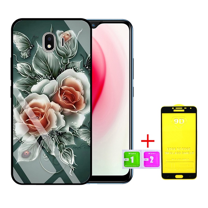 &quot;Combo 1 ốp lưng Samsung J4 2018 + 1 Cường Lực&quot; Mặt kính 3D sang trọng_Không Nhòe, Không Phai Hình ( Tim shop )