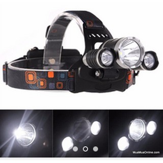 Đèn pin led 3 bóng đội đầu siêu sáng
