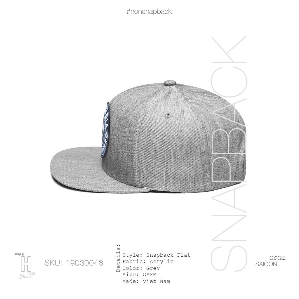 Mũ snapback thời trang nam màu xám cao cấp logo columbia màu xanh hàng chất lượng tiêu chuẩn xuất khẩu