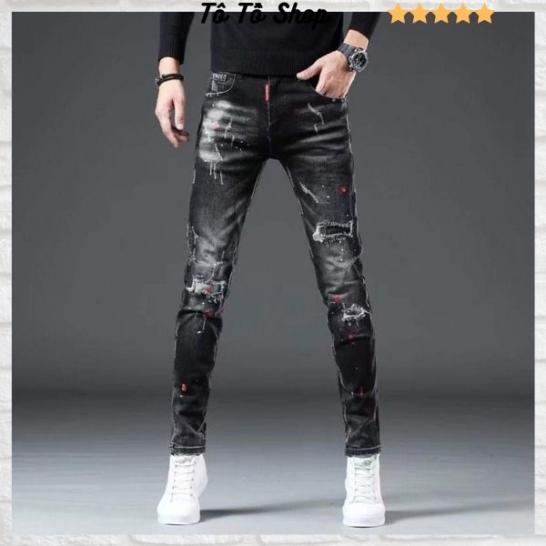 Quần jean nam tenji cao cấp ❤️FREESHIP❤️ Quần Bò Nam rách (hình thật shop chụp) phong cách Hàn Quốc Tô Tồ Shop - QJNM97