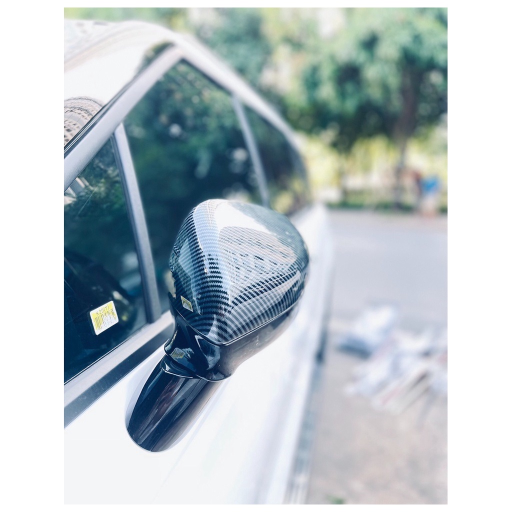 Ốp Gương Kia Carnival 2022 Chất Liệu Nhựa ABS Sợi Carbon Cao Cấp (Bộ 2 chi tiết)