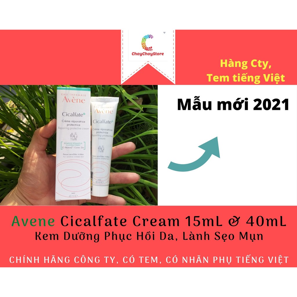 [TEM CTY] Avene Cicalfate Cream 15mL & 40mL - Kem Dưỡng Phục Hồi Da, Lành Sẹo Mụn