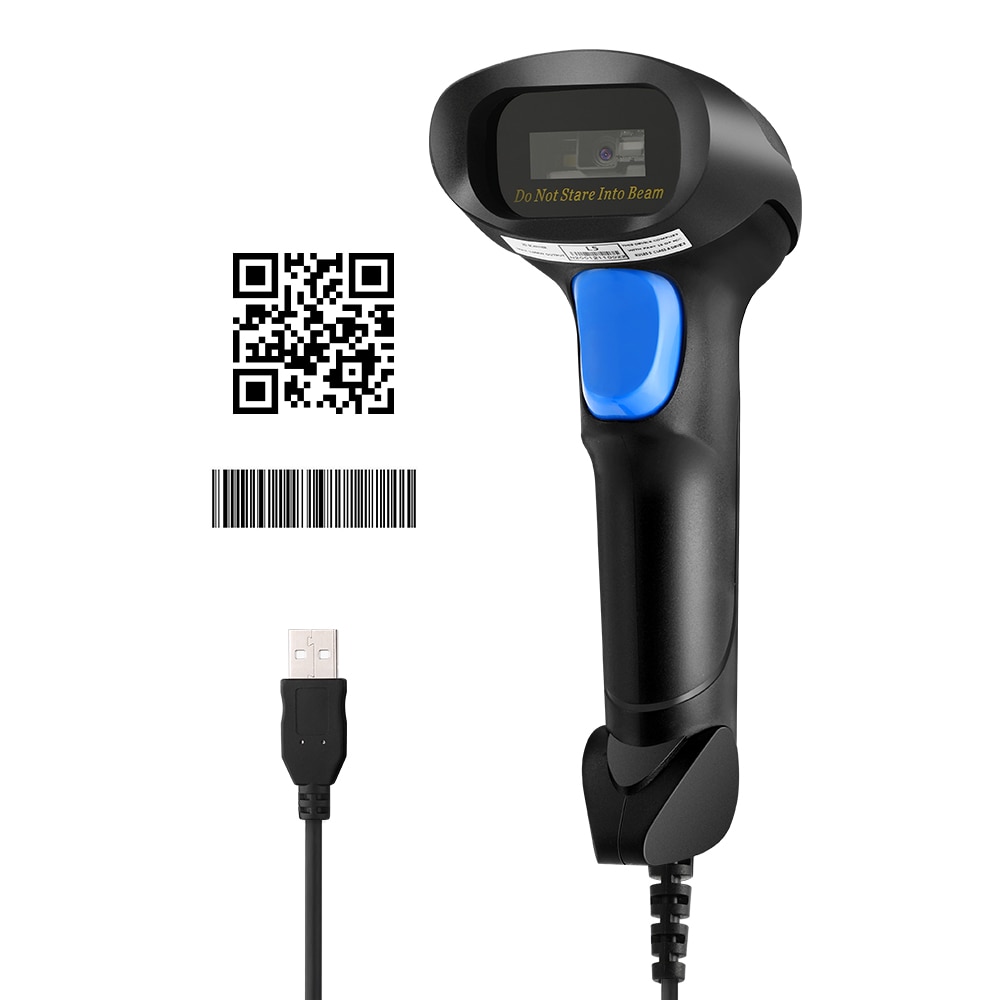 Máy quét mã vạch 1D QR 2D cầm tay USB Máy đọc mã vạch có dây CCD PDF417 Ma trận dữ liệu Mã vạch Hình ảnh Máy quét tự động