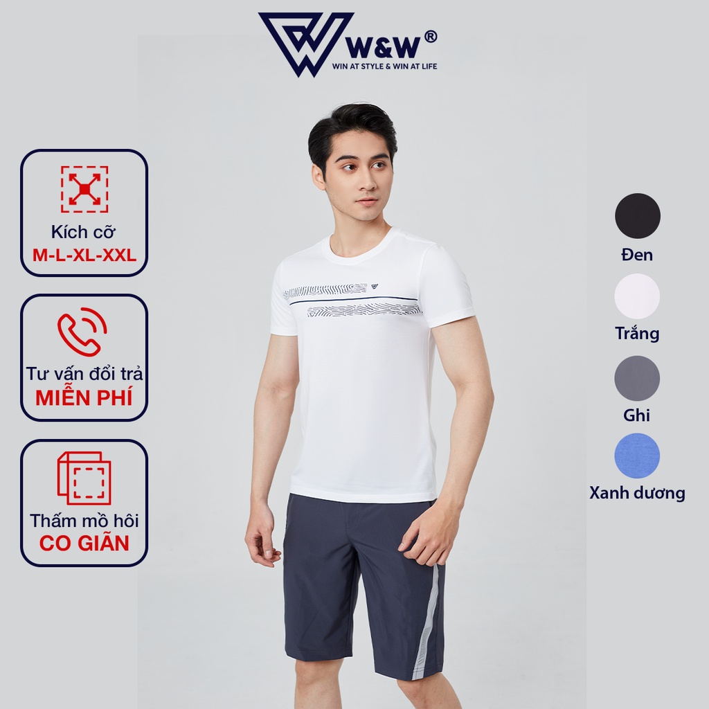 Áo Tshirt Nam Tay Ngắn W&W Chất Vải CVC Cao Cấp, Thoáng Khí, Đanh Mịn Thoải Mái Trong Mọi Hoạt Động WTS52S