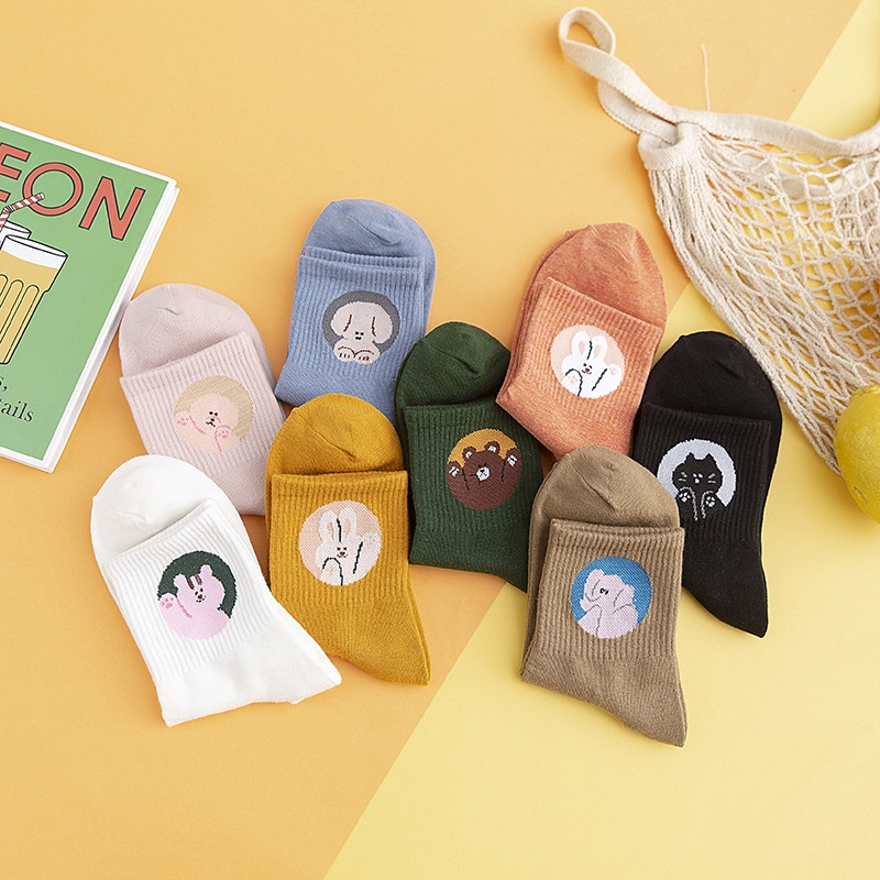 Vớ WAFNHA D68 cổ cao vừa họa tiết hoạt hình phong cách thể thao