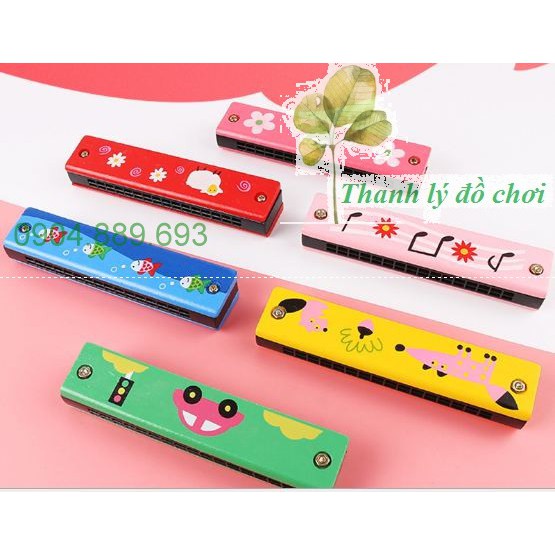 Kèn harmonica 16 lỗ cho bé hoa văn thú vị - Đồ chơi cảm thụ âm chạc