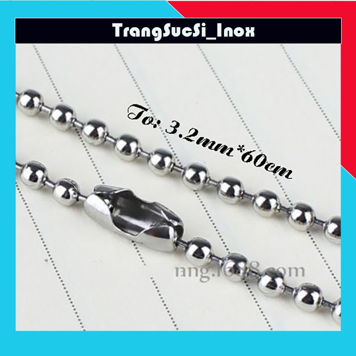 Sỉ Dây chuyền inox kiểu bi sáng đẹp, không đen, hợp thời trang