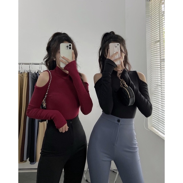 𝐁𝐞𝐬𝐭 𝐒𝐞𝐥𝐥𝐞𝐫 POPPY CROPTOP  Áo croptop khoét vai dài tay chất dày dặn
