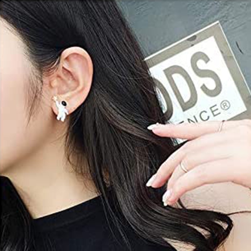 Dễ Thương Bông Tai Hình Phi Hành Gia Ngôi Sao Năm Cánh Jp5