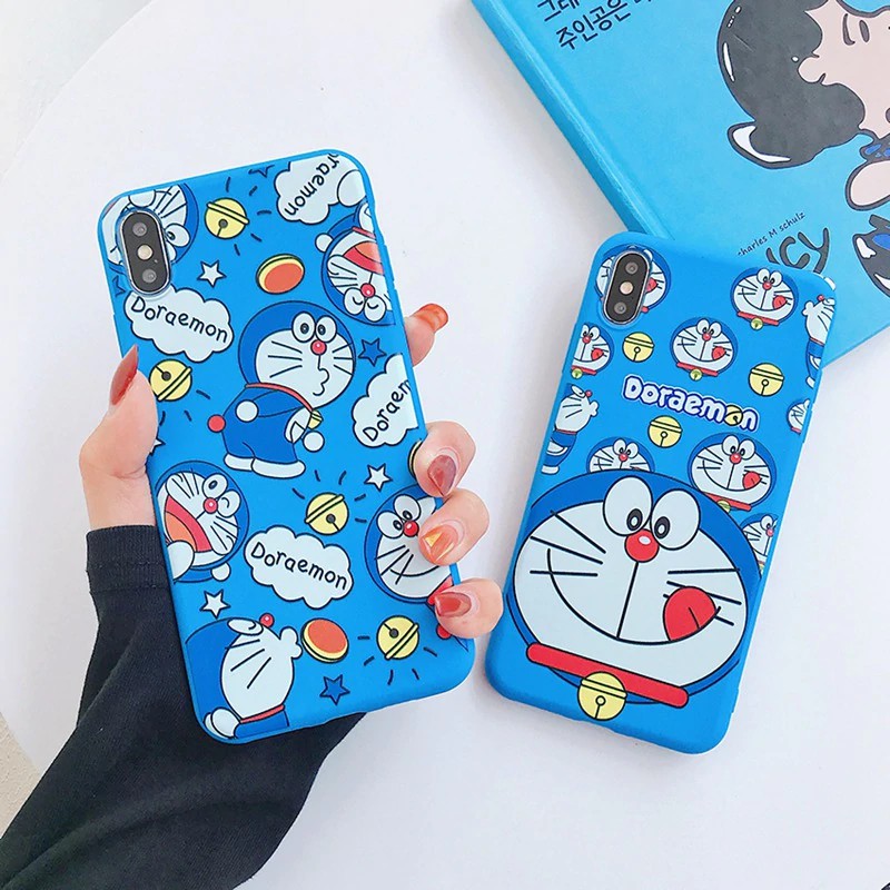 （P43）Ốp điện thoại có giá đỡ kiêm gương và dây đeo Doraemon cho Samsung Galaxy A20 A30 M10S A205 A305 A20S A50 A70 A70s A71