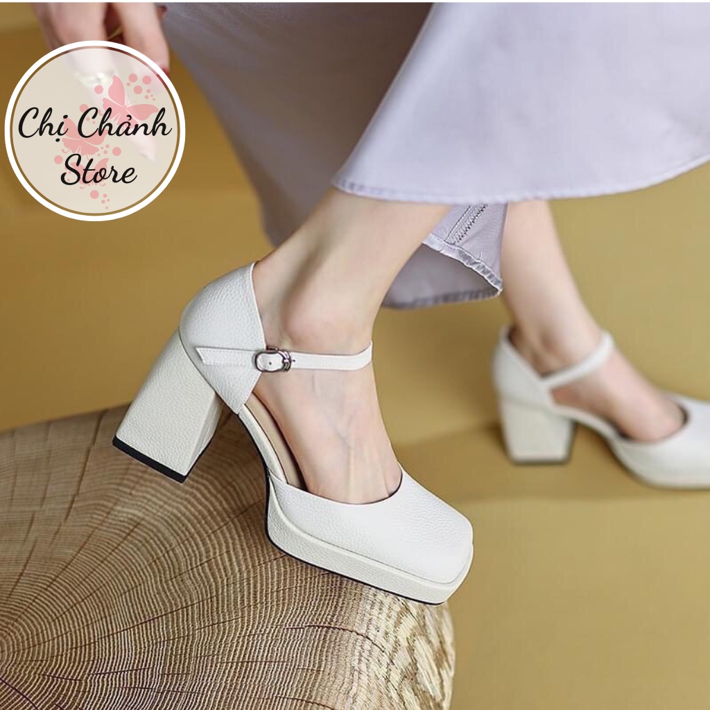 Giày cao gót nữ 9p mũi đúp trước cao 2p hàng chuẩn form lên chân tôn dáng marry jane cao gót - Chị Chảnh Store
