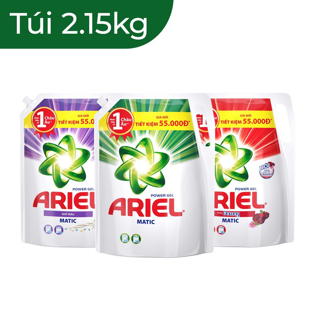 Nước giặt Ariel dạng túi 2,15kg (3 loại)