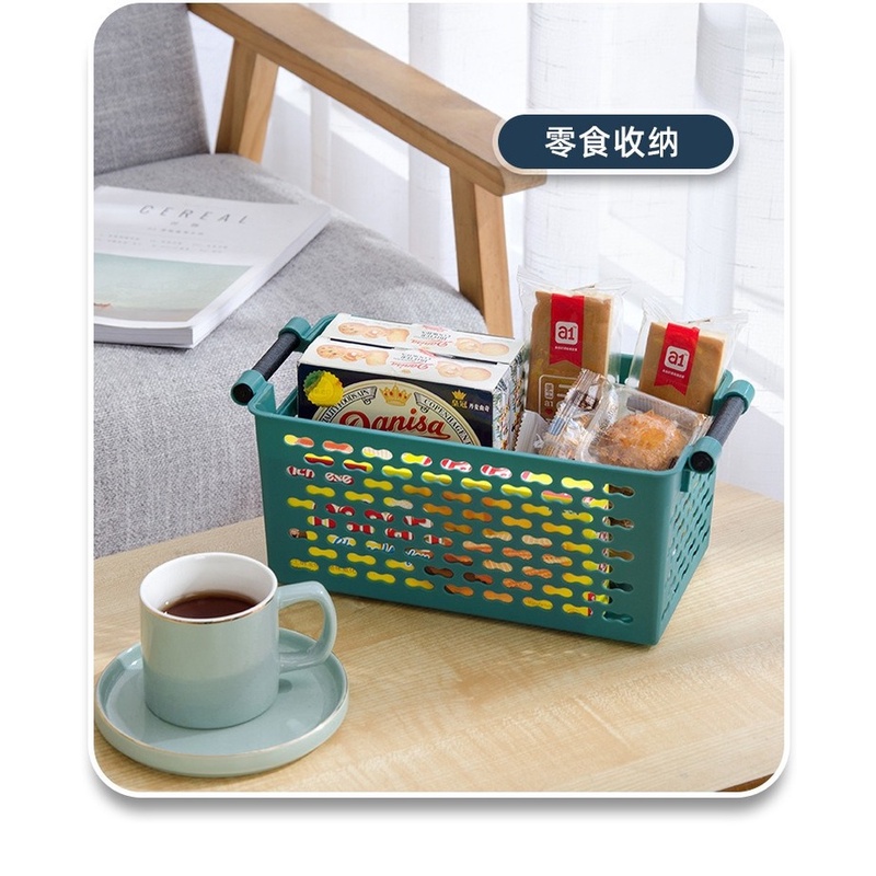 Rổ nhựa để bàn hình chữ nhật lưu trữ đồ chơi đồ ăn nhẹ nhỏ gọn