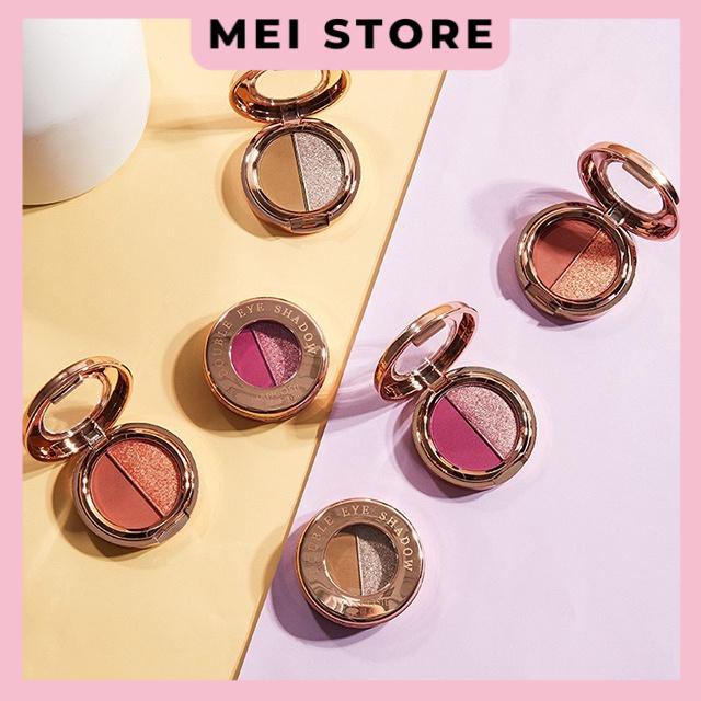 Bảng Phấn Mắt Má Hồng Bắt Sáng MANCOSIE 2 Màu Mềm Lung Linh 3g