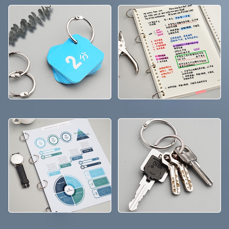 Khoen đóng gáy sách diy chất liệu kim loại nhiều kích cỡ 19mm / 25mm / 32mm