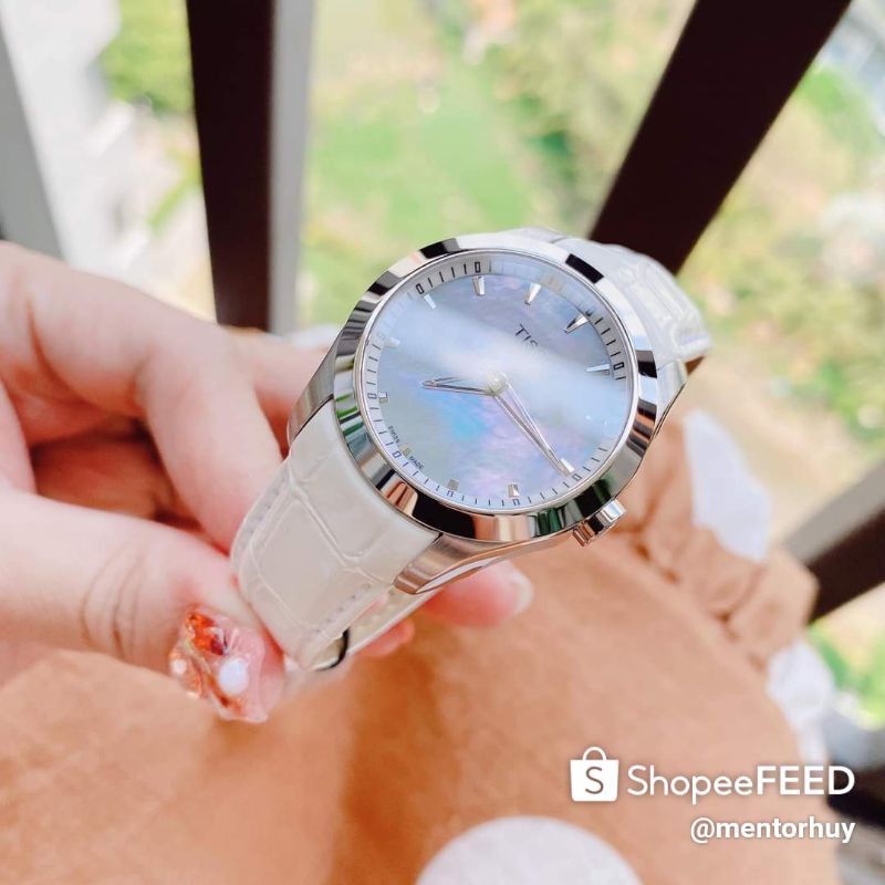Đồng hồ thời trang nữ TISSOT Couturier Grande Mother of Pearl Dial White Leather Ladies Watch Tag T035.246.16.111.00