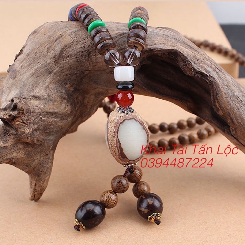 CHUỖI HẠT GỖ KẾT HỢP HẠT BỒ ĐỀ VÀ NGỌC LAM TÂY TẠNG