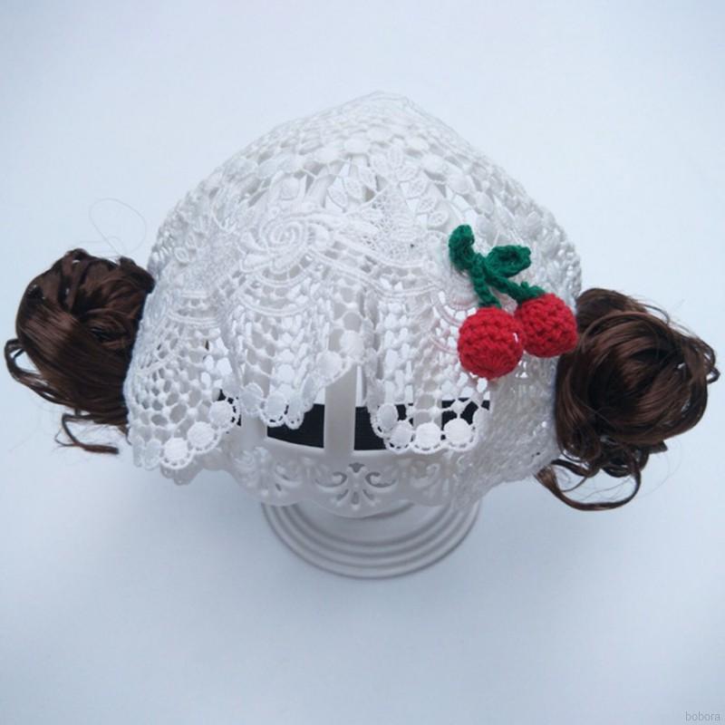 Băng đô đội đầu kiểu tóc giả trang trí hình trái cherry xinh xắn dành cho bé gái