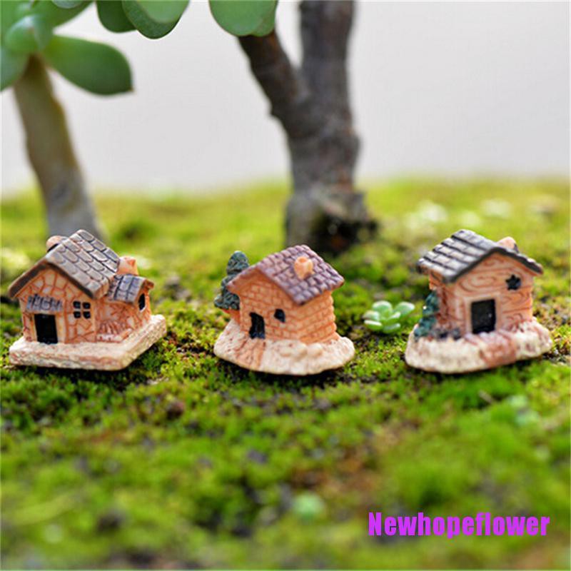 Bộ 3 Mô Hình Ngôi Nhà Gỗ Mini Dùng Để Trang Trí