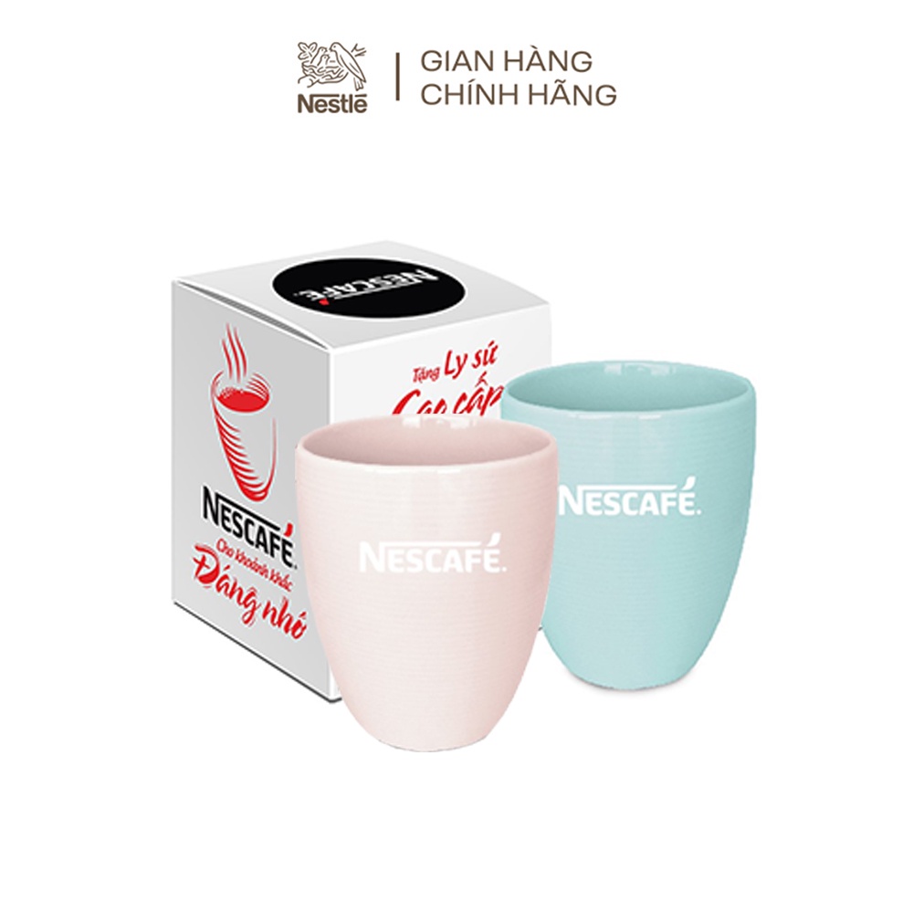 [Tặng 2 ly sứ pastel màu ngẫu nhiên]Combo 2 hộp cà phê Nescafe: Café sữa đá(10gói/hộpx24g) + Café đen đá(15gói/hộpx16g)