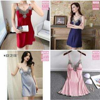 Váy ngủ lụa 2 dây / Bộ đồ ngủ lụa cao cấp