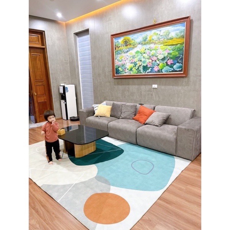 Thảm trải sàn nỉ lì Bali, Thảm phòng khách size 1m6x2m3 và 2mx3m loại 1, có hạt nhựa chống trượt tuyệt đối