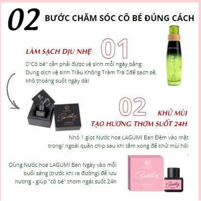 Bộ đôi dung dịch vệ sinh và nước hoa vùng kín Lagumi Sweety giảm viêm, khóa ẩm, lưu hương cho chị em tự tin quyến rũ