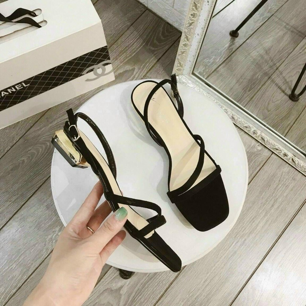 Dép sandal nữ đế bằng 2cm phối quai chéo cực xinh