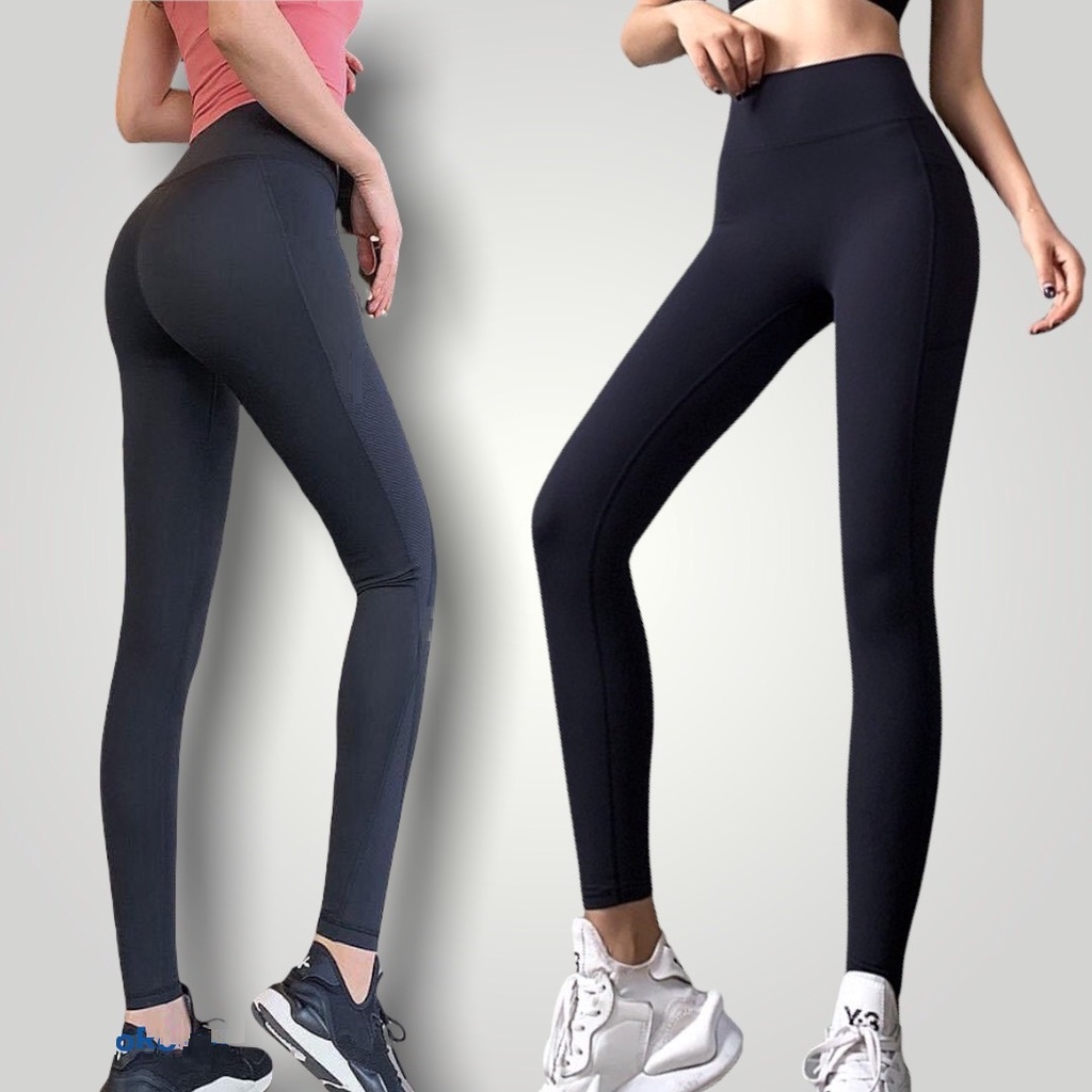 Quần Legging Nâng Mông Dáng Dài Cạp Cao Chống Xoắn, Chất Thun Mịn Đàn Hồi Tốt
