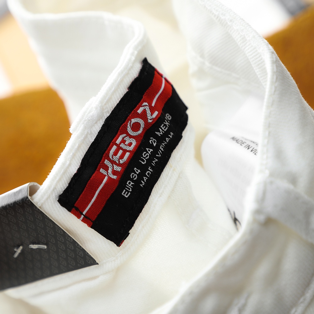 Quần short jean nam màu trắng, chất vải denim co giãn nhẹ basic HEBOZ - 00001213