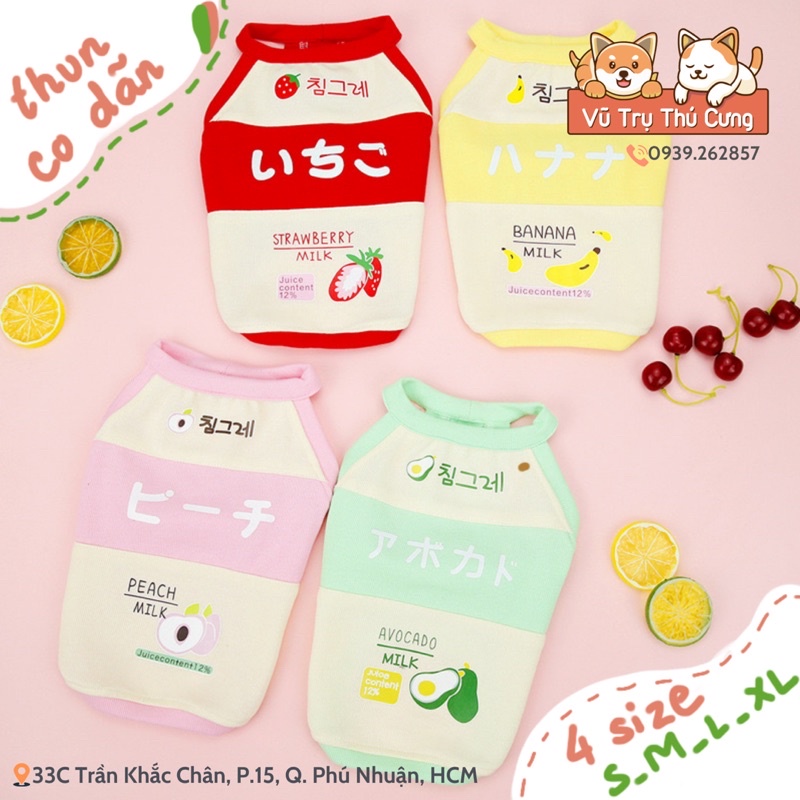 Áo thun ba lỗ cho Chó Mèo| Quần áo chó mèo cute| Áo cho thú cưng mùa hè, thời trang cho Chó Mèo dễ thương