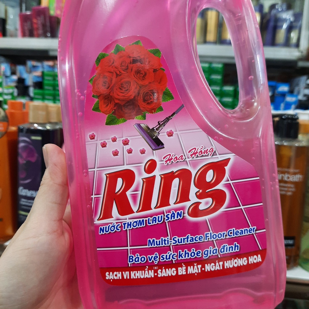 Nước thơm lau sàn Ring chai 1kg (hương hoa hồng)