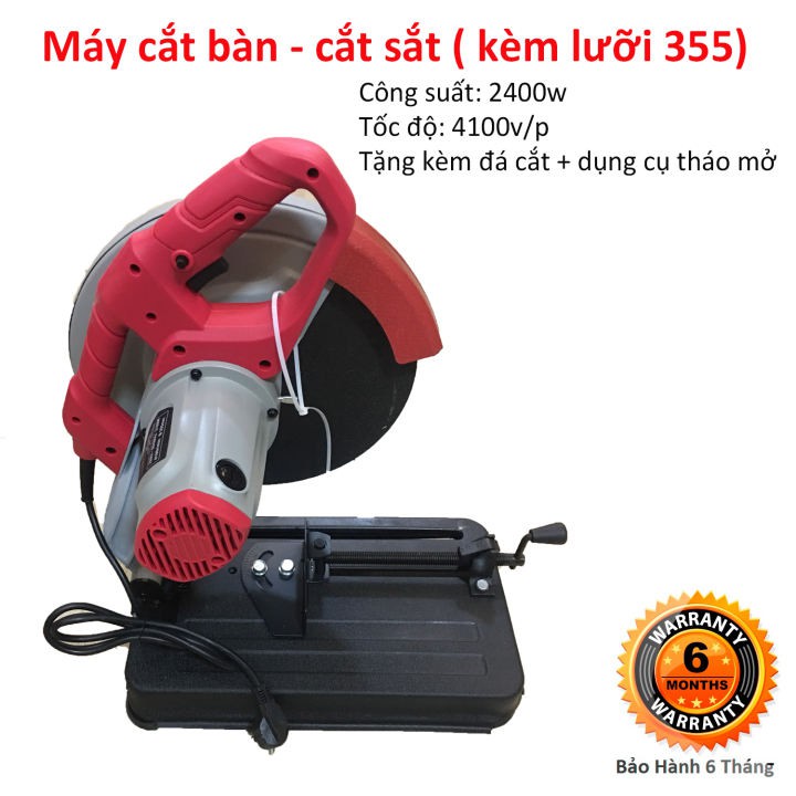Máy cắt bàn - Máy cắt sắt lưỡi 355mm chính hãng XH2400 công suất lớn 2400w | Tặng kèm lưỡi cắt sắt