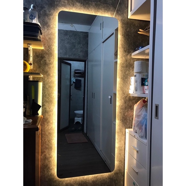 Gương led toàn thân bo cạnh treo tường tính năng led hậu 3 màu kích thước 40x120cm BẢN TIÊU CHUẨN guonghoangkim HK1010