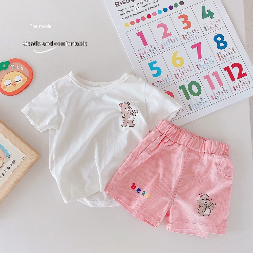 Áo Thun cotton Tay Ngắn Dáng Rộng In Họa Tiết Hoạt Hình Phong Cách Hàn Quốc Thời Trang Mùa Hè Cho